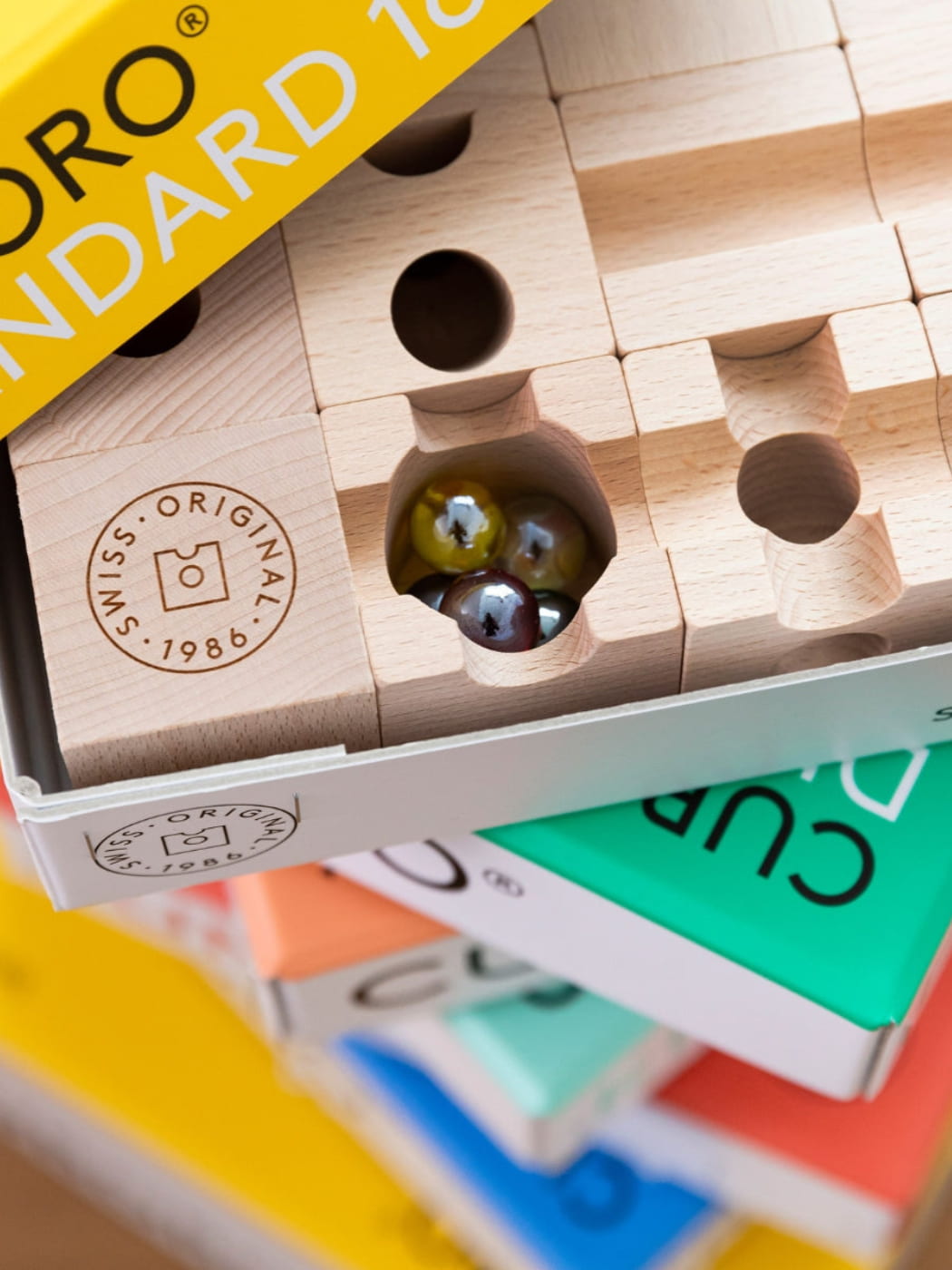 Wooden Marble Run - Standard Starter Set of 32