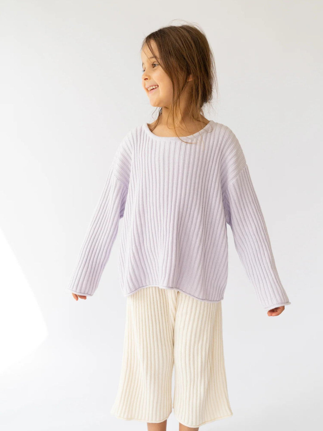 Essential Ribbed Knit Jumper - Lilac