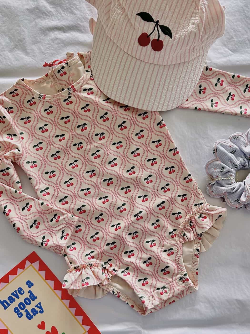 Merle Longsleeve Swimsuit - Cherry Pink