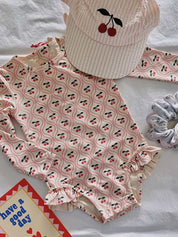 Merle Longsleeve Swimsuit - Cherry Pink