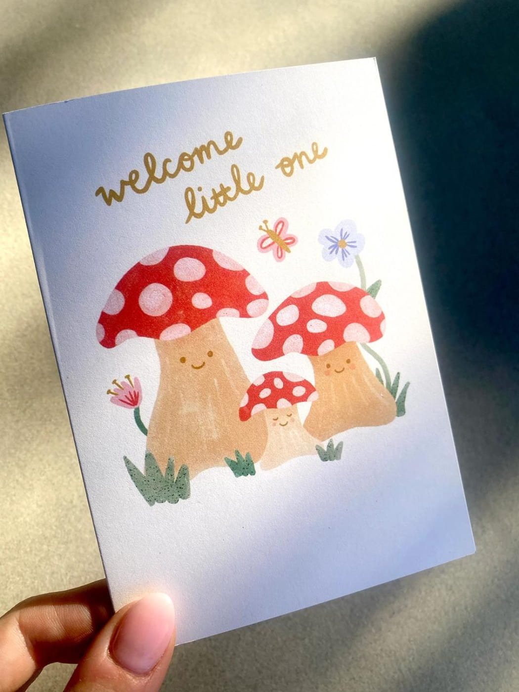 Welcome Little One Mushroom Card