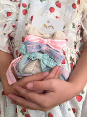 Summer Stripes Bow Scrunchies