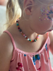 Amber + Gemstone Necklace - Billie