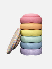 Balance Stepping Stones + Board - Rainbow Pastel