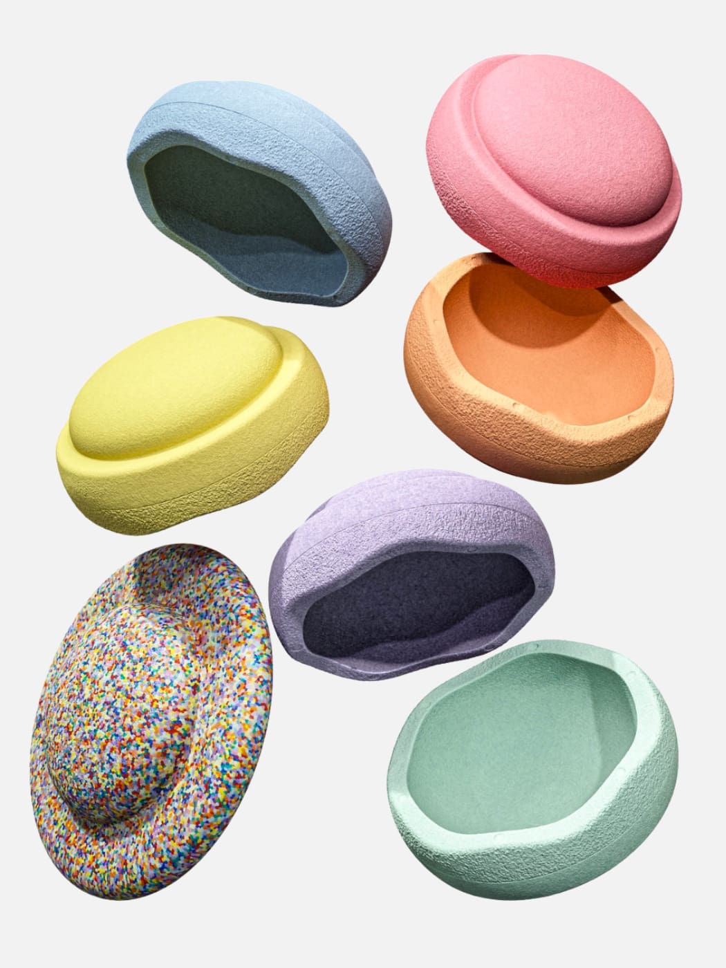 Balance Stepping Stones + Board - Rainbow Pastel