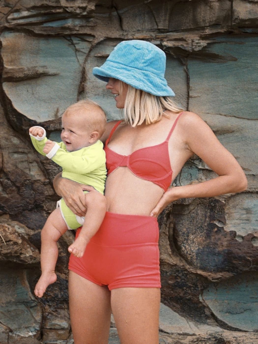 Rib Rashie Onesie - Citrus Mini Stripe