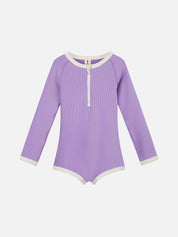 Rib Rashie Onesie - Lilac