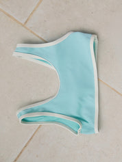 Rib Scoop Bikini Top - Aqua