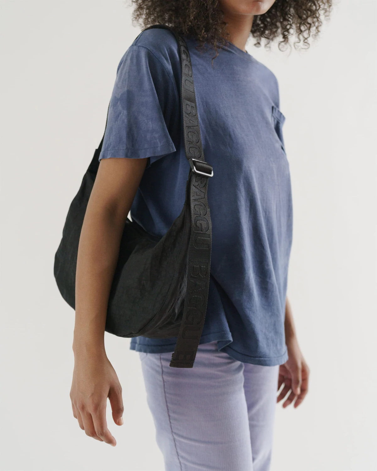 Nylon Crescent Bag - Black