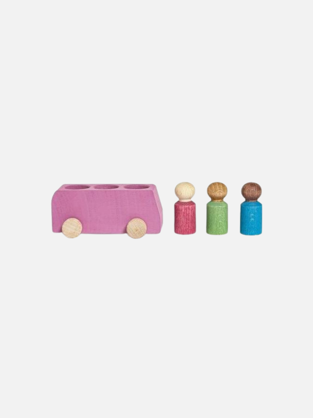 Wooden Bus and People - Pink