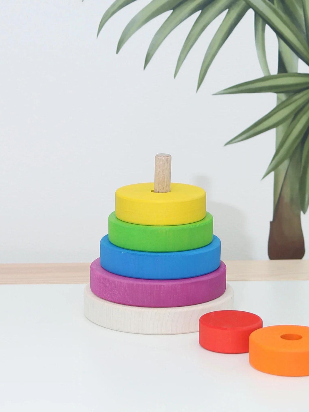 Rainbow Wooden Stacking Tower